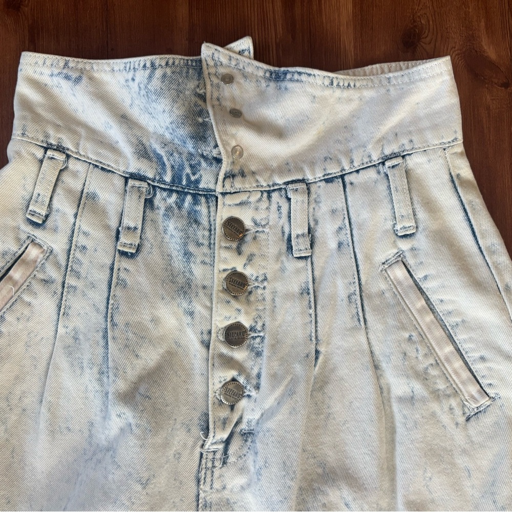 Vintage Acid Washed Stefano World Wide Denim Skirt